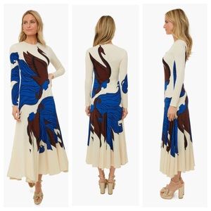 Tory Burch Printed Sheath Dress Swan Print